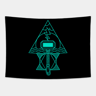 Thor, The God of Thunder - Minimalist Line Art Design Tapestry