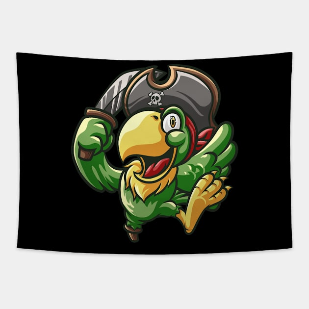 PIRATE PARROT Tapestry by NSC.gd