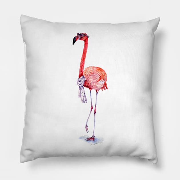 Pink Flamingo Pillow by Goosi