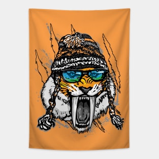 Saber-Toothed Tiger Winer Beanie Tapestry