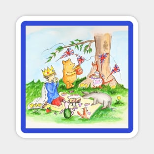 Winnie The Pooh Coronation Tea Party Magnet