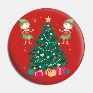 Christmas Tree Elfs Pin