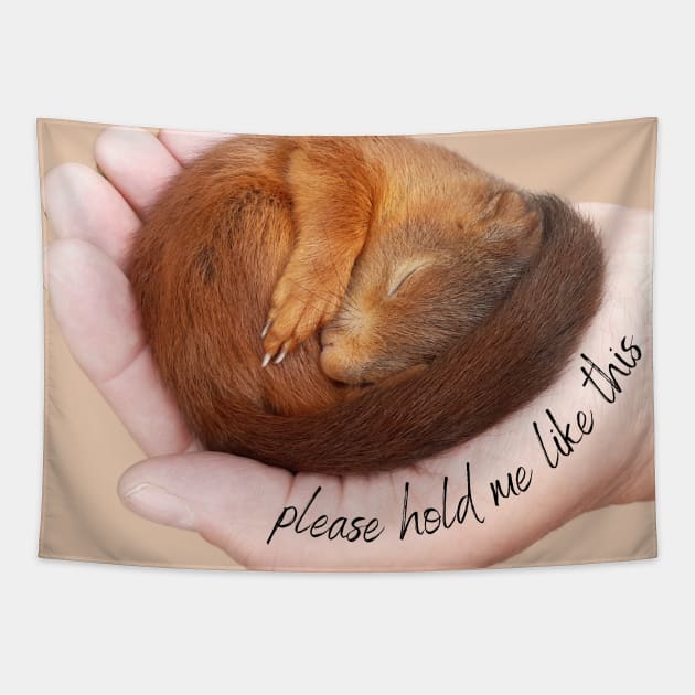 Please hold me like a cute sleeping baby squirrel Tapestry by Bailamor