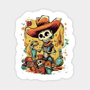 Celebrating Dia de los Muertos with some beautiful street art Magnet