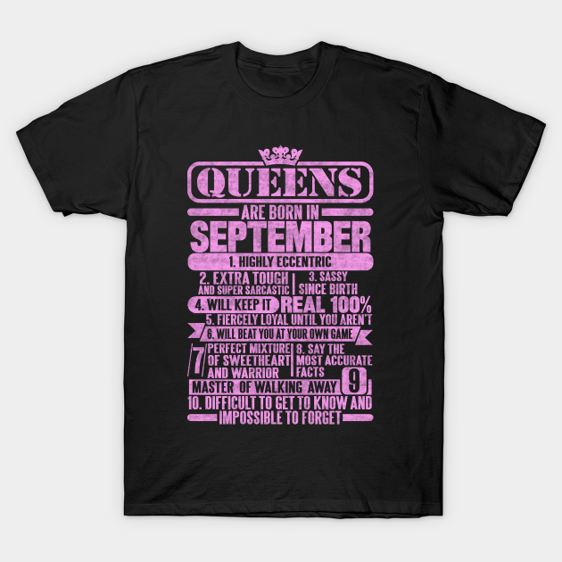 Discover Queens Are Born In September - Queens Are Born In September - T-Shirt