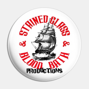 Stained Glass and Blood Bath Productions logo Pin