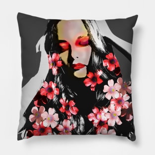 Girl in flower Pillow