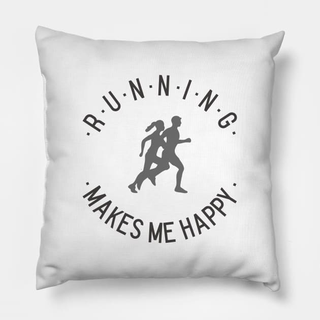 Running makes me happy! Pillow by Fun Graffix!