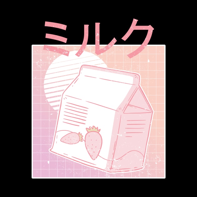 Milk Vaporwave Aesthetic Kawaii Soft by wbdesignz