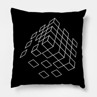 Cube wireframe Design Pillow