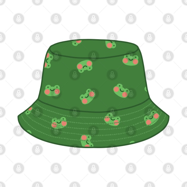 Bucket hat with frogs by Nikamii