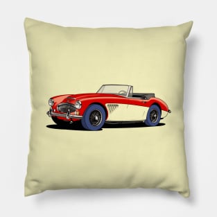 Two tone Austin-Healey 3000  in red and cream Pillow