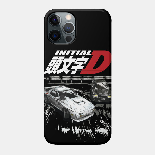 Initial D - Mountain Drift Racing Tandem EVO iii vs FC rx-7 - Initial D - Phone Case