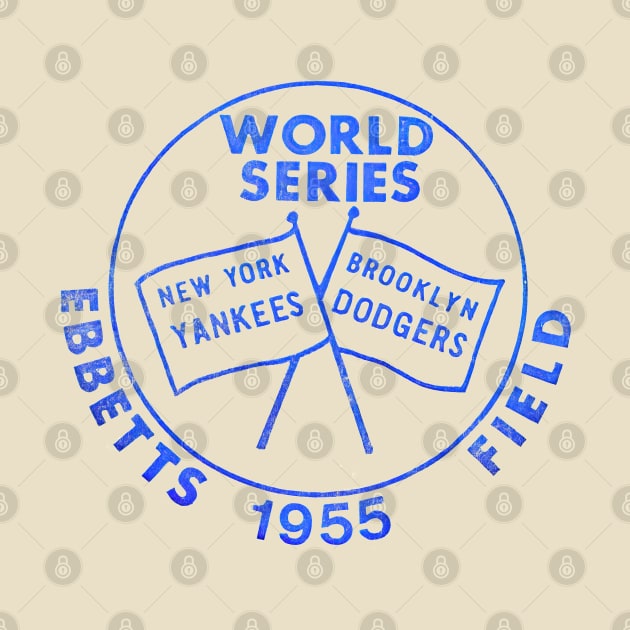 1955 Yankees Dodgers --Vintage Look Baseball Fan Design by CultOfRomance