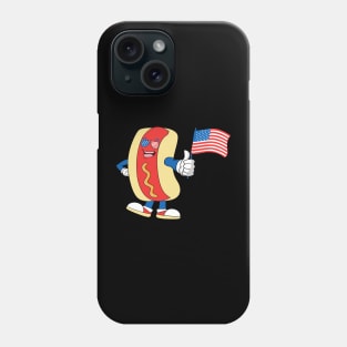 Patriotic Hot dog American Flag USA Funny 4th Of July Fourth Phone Case