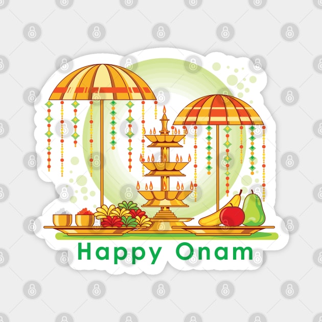 Happy Onam Umbrellas Magnet by HolidayBug