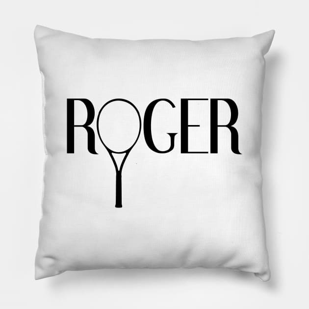 Roger Federer fan tennis racket Pillow by demockups