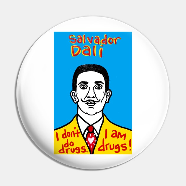 Salvador Dali pop folk art Pin by krusefolkart