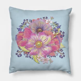 Pretty Pink Flowers Pillow