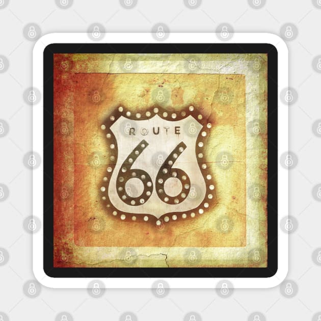Vintage Route 66 Sign - photography Magnet by art64
