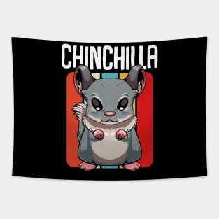 Chinchilla - Cute Retro Style Kawaii Rodent Tapestry