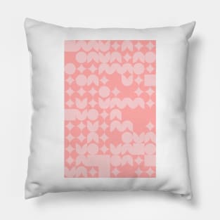 Girly Pinkish Geometric Pattern - Flowers & Stars #28 Pillow