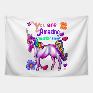 Inspirational motivational affirmation unicorn you are amazing girls inspirational gifts for women Tapestry