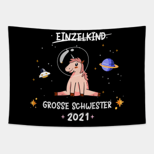 Große  Schwester 2021 Astronauten Einhorn Planeten Tapestry