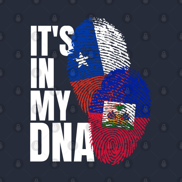 Chilean And Haitian Mix DNA Flag Heritage Gift by Just Rep It!!