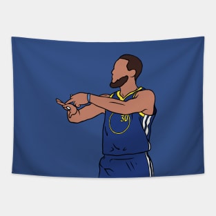 Steph Curry 4 Rings Celebration Tapestry