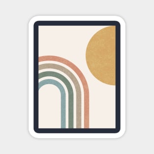 Mid-Century Modern Sun & Rainbow Colorful Magnet