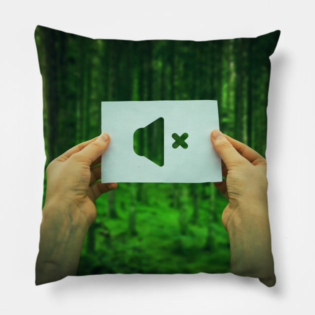 holding silent mode icon Pillow by 1STunningArt