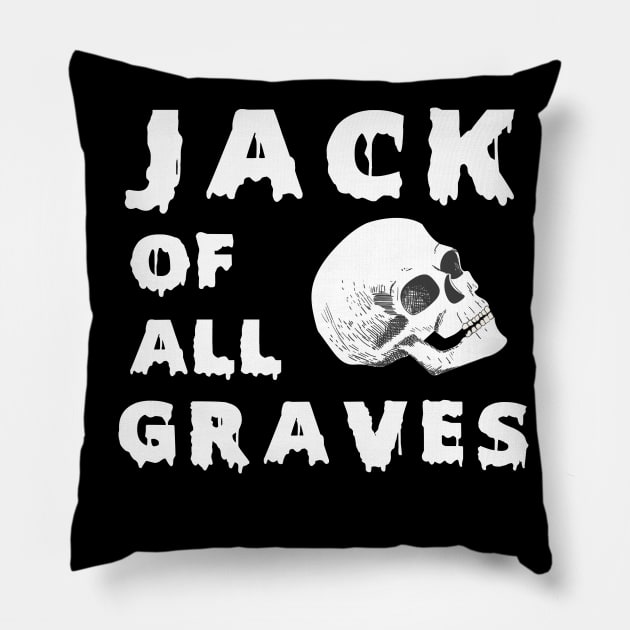 Jack of All Graves Skull Logo Pillow by Jack of All Graves