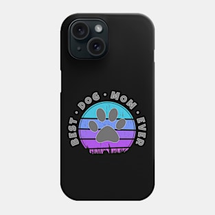 Best Dog Mom Ever Retro Sunset Vector Graphics v.5 Phone Case