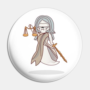 Ghostly Lady Justice Pin