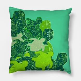 Turtles At the Beach in Gorgeous Green #Septcho19 Pillow