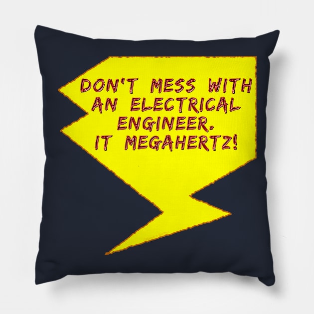 Lightning Bolt Electrical Engineer Pillow by Barthol Graphics