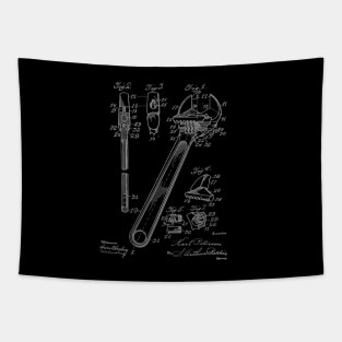 Wrench Vintage Patent Drawing Tapestry