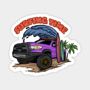 Purple Toyota 4Runner Surfing Time Holiday Magnet