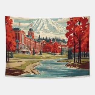 Edmonton Canada Vintage Poster Tourism Tapestry