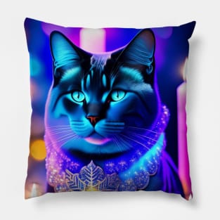 Enigmatic British Blue Pillow