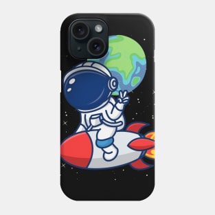 Astronaut ride a Rocket Phone Case