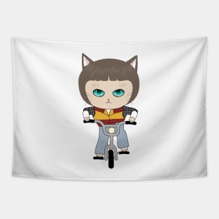 Stranger Things - Cat Will Byers with bike Tapestry