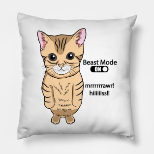 Cute Standing Cat Meme Beast the Mode ON Funny Kitten Meme Pillow