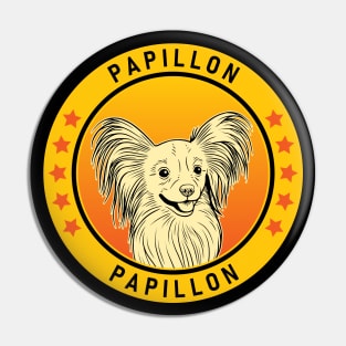 Papillon Dog Portrait Pin