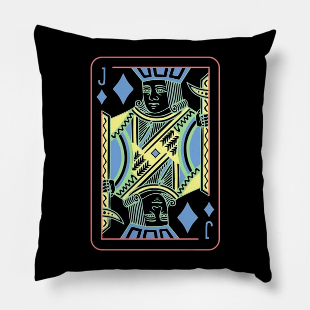 Jack of Diamonds Night Mode Pillow by inotyler