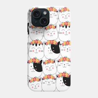 Flowers Cute Cat pattern Phone Case