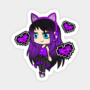 Purple Gacha Girl - Lauren Z inspired Magnet