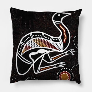 Aboriginal Art - Emu 3 Pillow