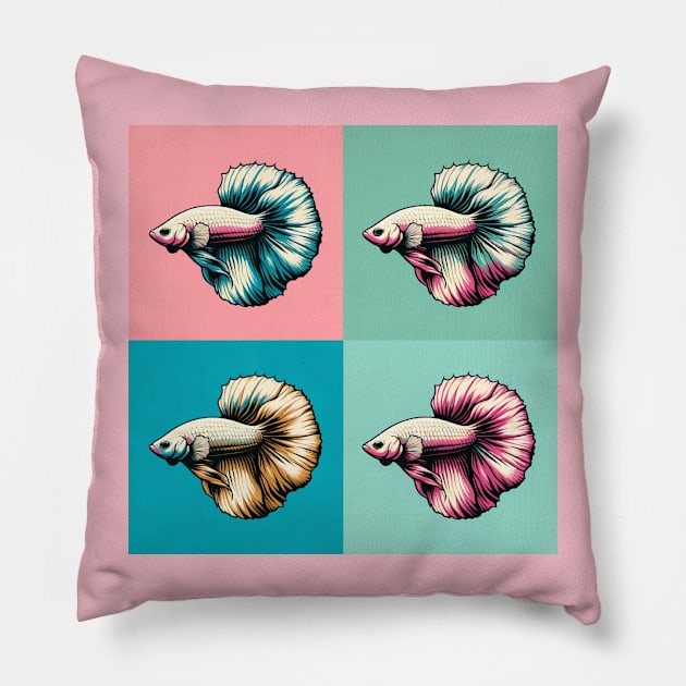 Betta - Cool Tropical Fish Pillow by PawPopArt